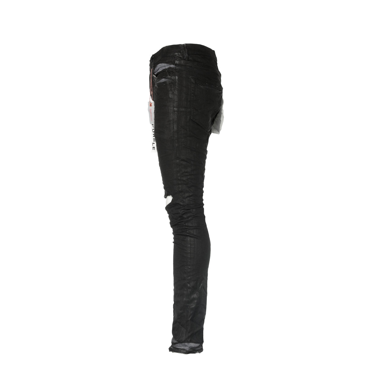 Purple Brand Worn Grey Black Coated Men's Skinny Jeans