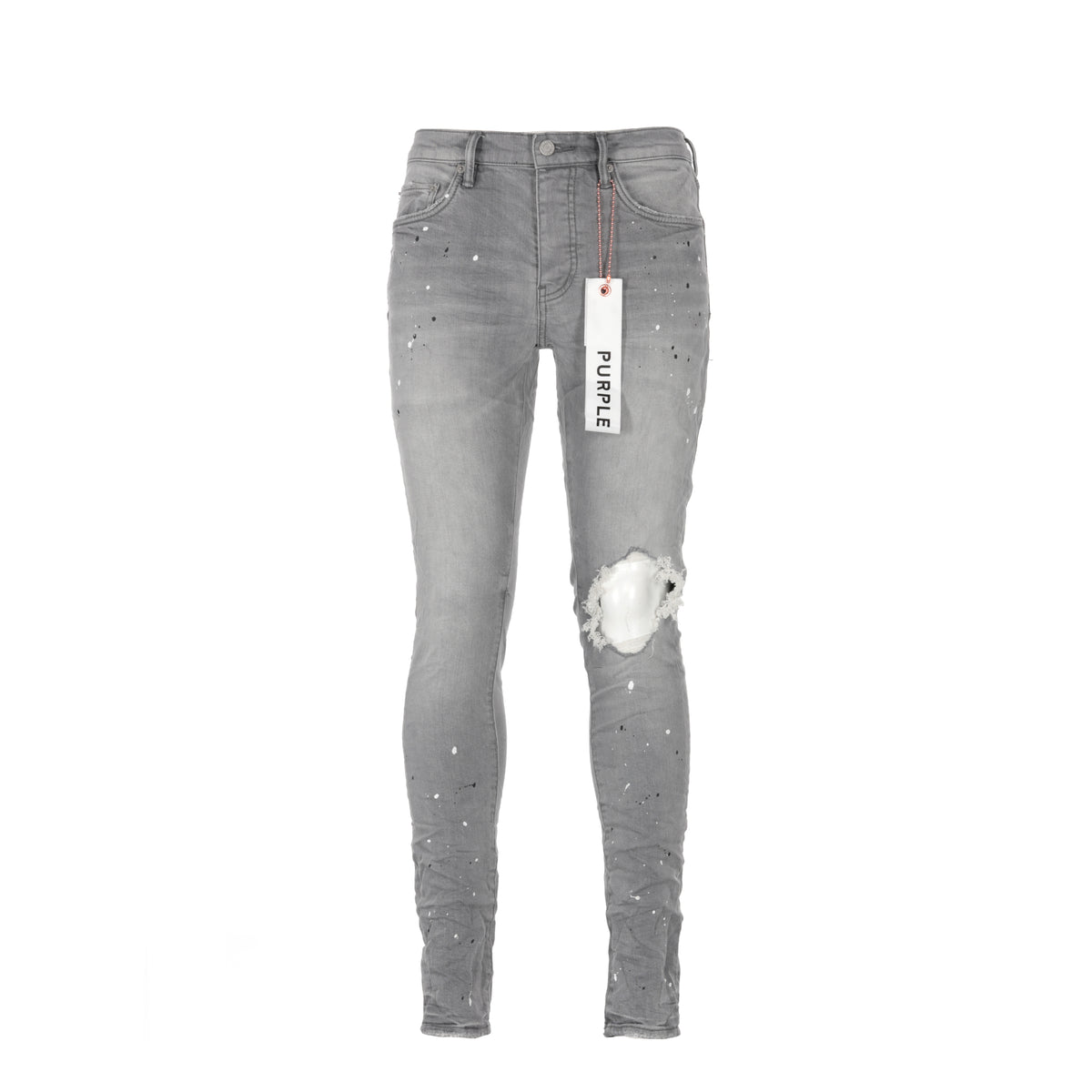 Purple Brand P001 Worn Grey Paint Blowout Jean