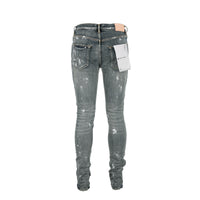 P001 Purple Brand Worn Mid Indigo Knee Slit Men's Jean