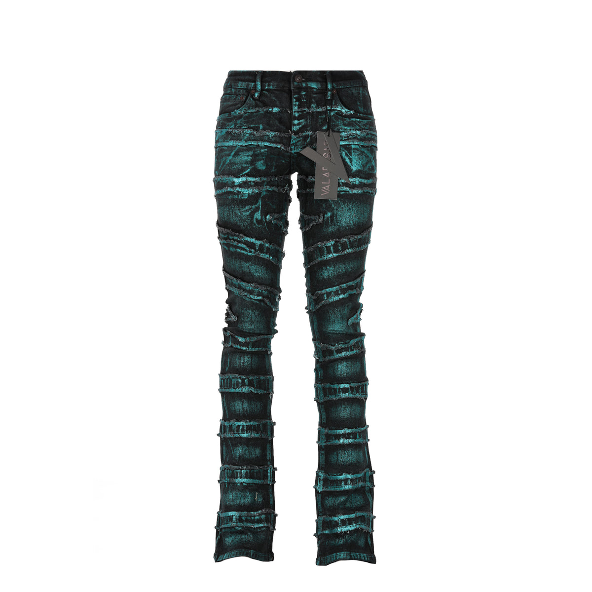 Valabasas Zodiac Verde Acua Waxed Men's Stacked Jeans Green